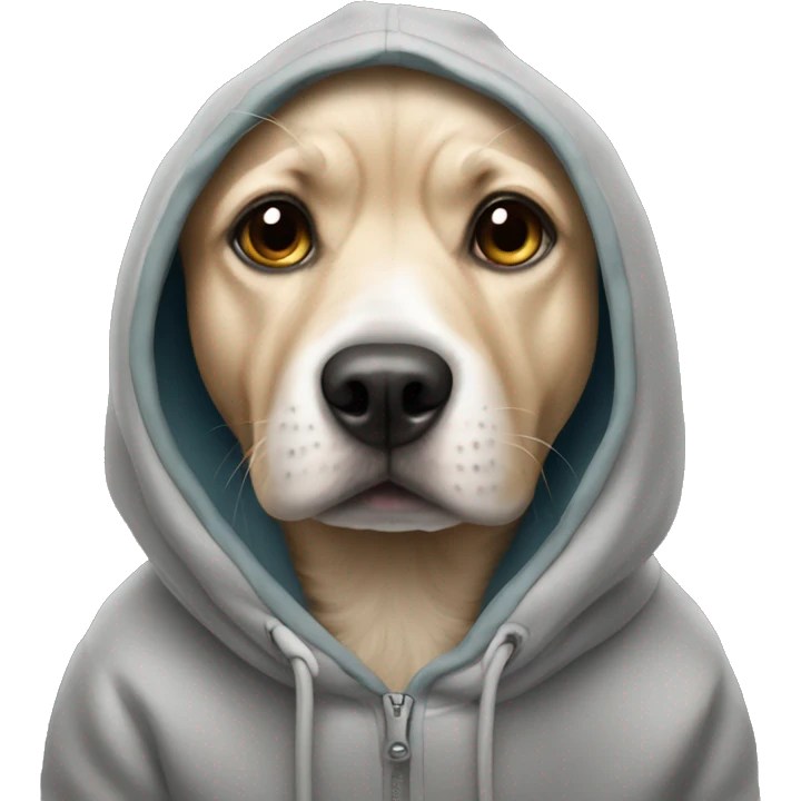 Dog wearing a hoodie  emoji