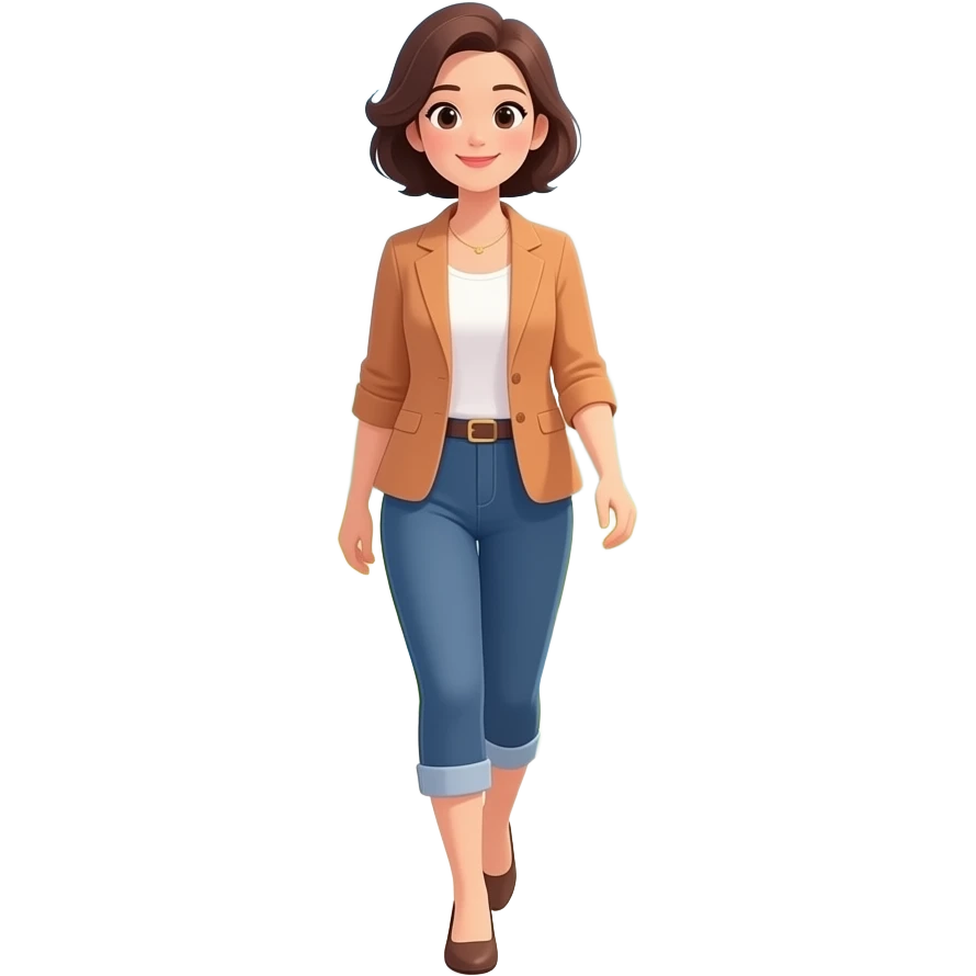 Fille adulte  qui  marche aesthetique emoji