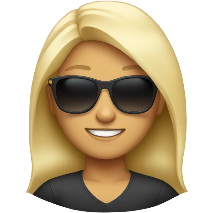 Emoji with sunglasses and blonde hair emoji