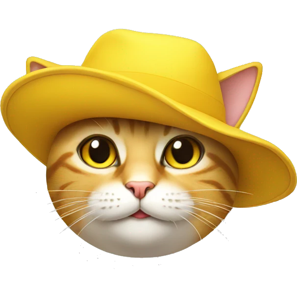 funny cat in a yellow hat emoji