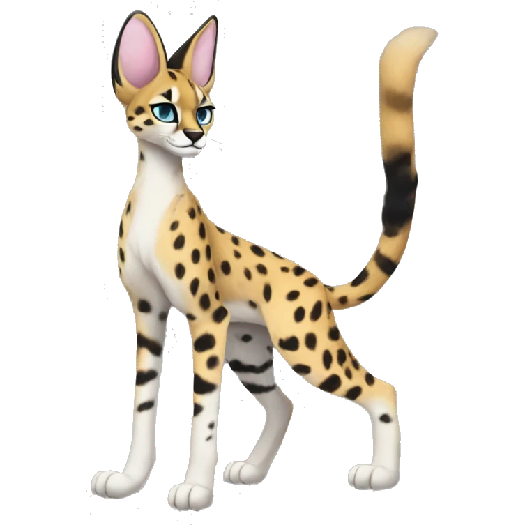 Anthro Epic Edgy Colorful Serval-Vernid full body emoji