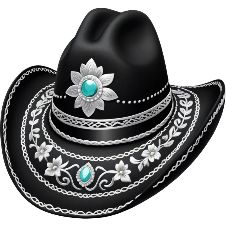 mexican charro sombrero made of black felt emoji