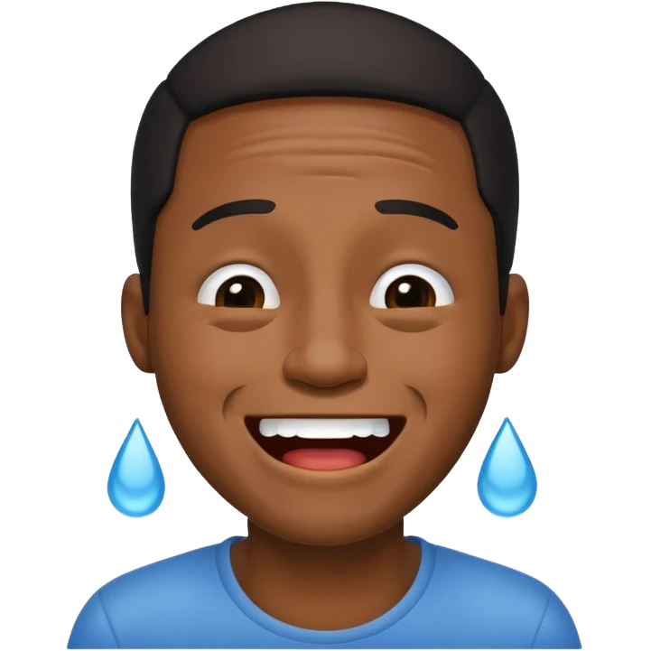 Blakc man laughing crying emoji