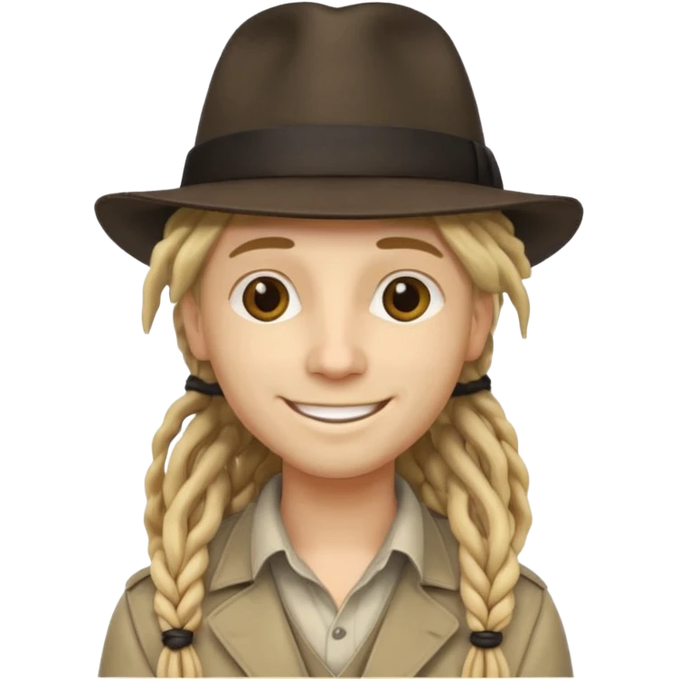 blonde Musician with dreadlocks and fedora emoji