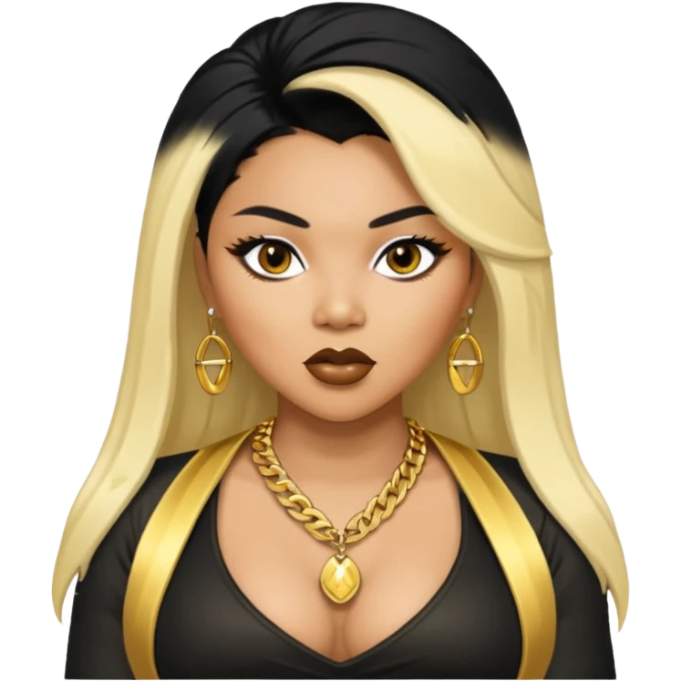 Lil Kim with black hair emoji
