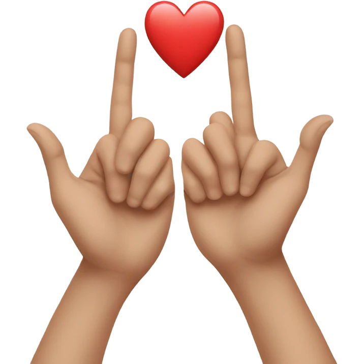 Hands and heart emoji