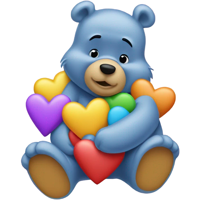 winnie the pooh hugging hearts emoji