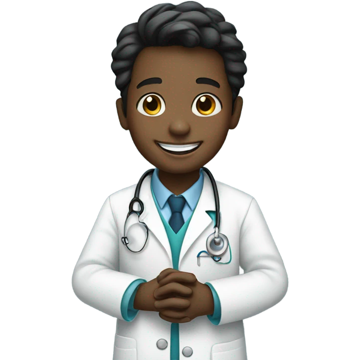 smiling boy with ring as a doctor emoji