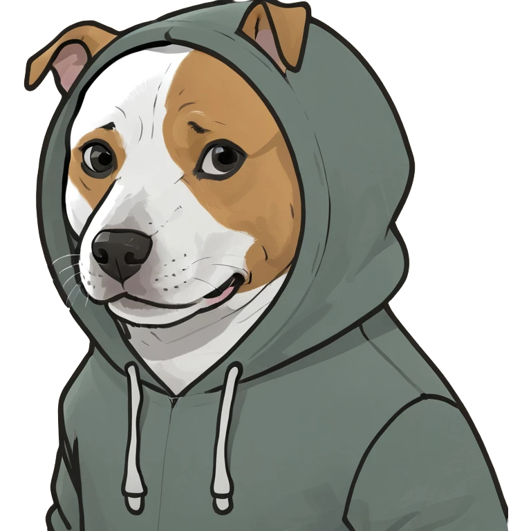Dog wearing hoodie emoji