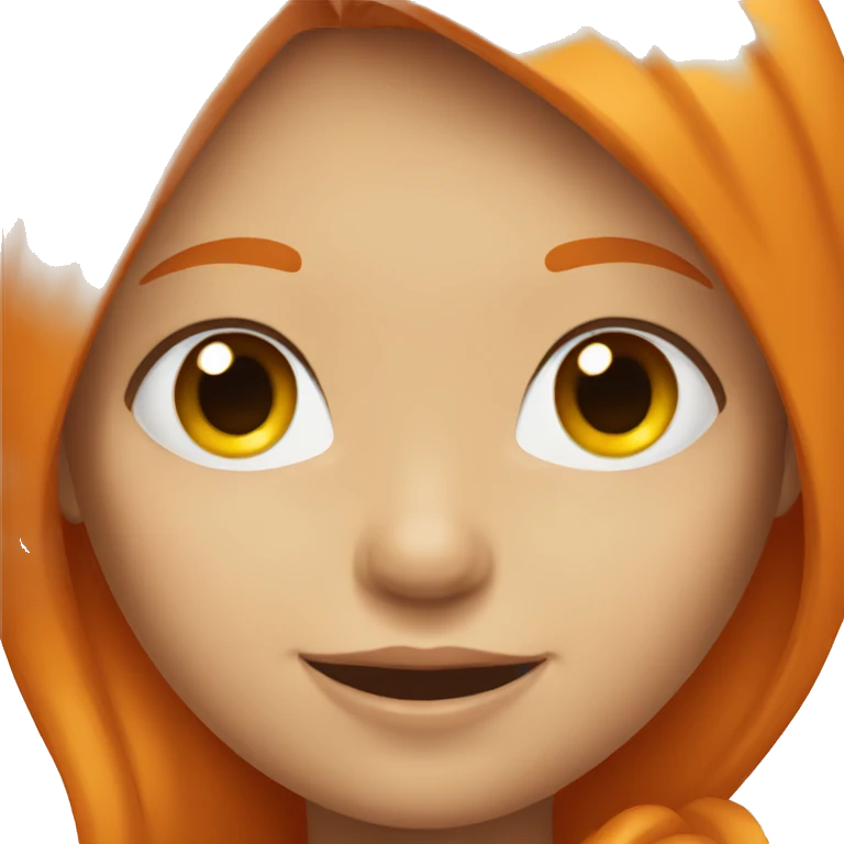 smiley emoji with orange hair girl emoji