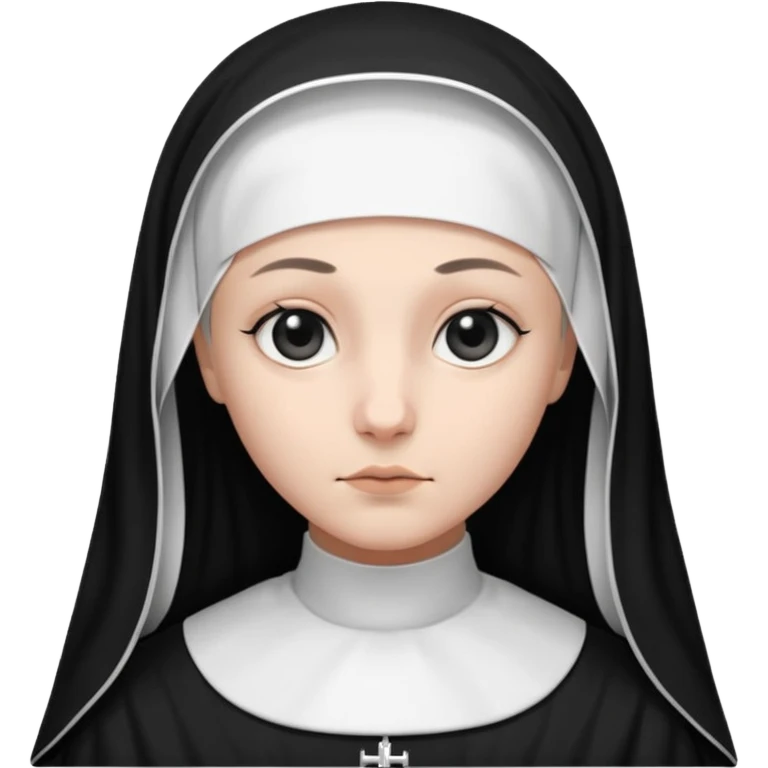 nun emoji. black and white cloth. black veil. war tone emoji