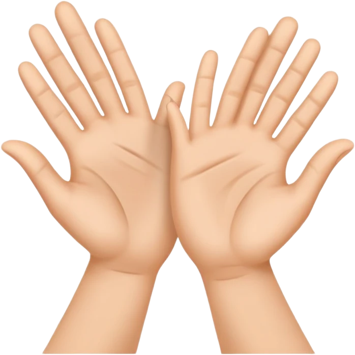 two hands clapping with motion lines, simple and friendly emoji