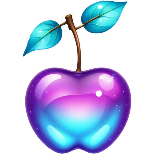 glitter purple and cian cherry emoji