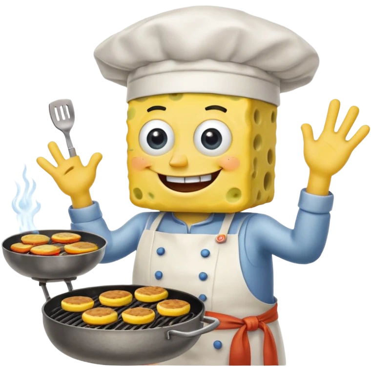 SpongeBob cooking Krabby patties emoji