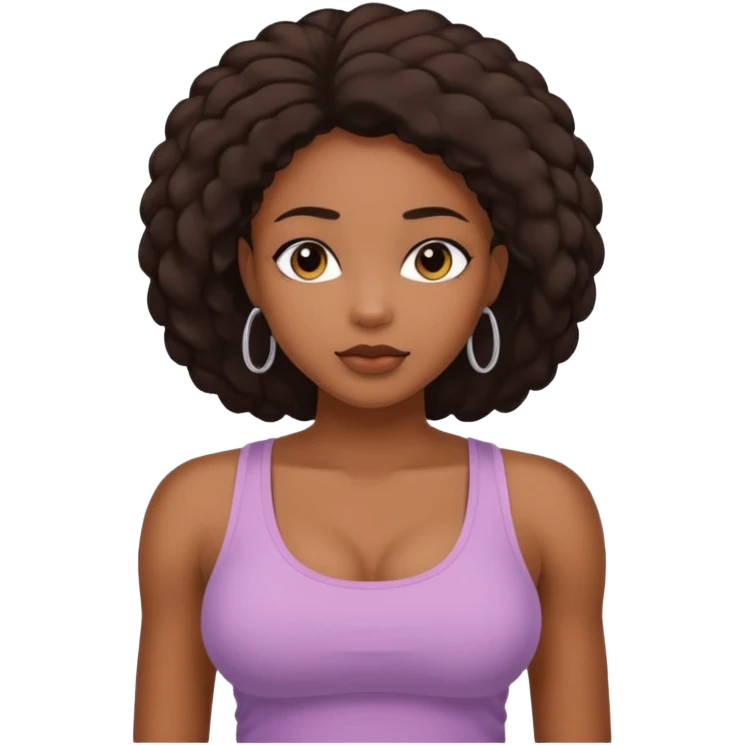 Hot wife in tank top and big boobs young African american emoji