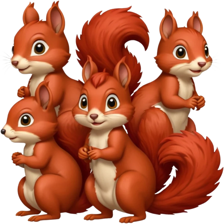 I would like a red feminine squirrel pack, bonus points if you can incorporate long curly red hair emoji