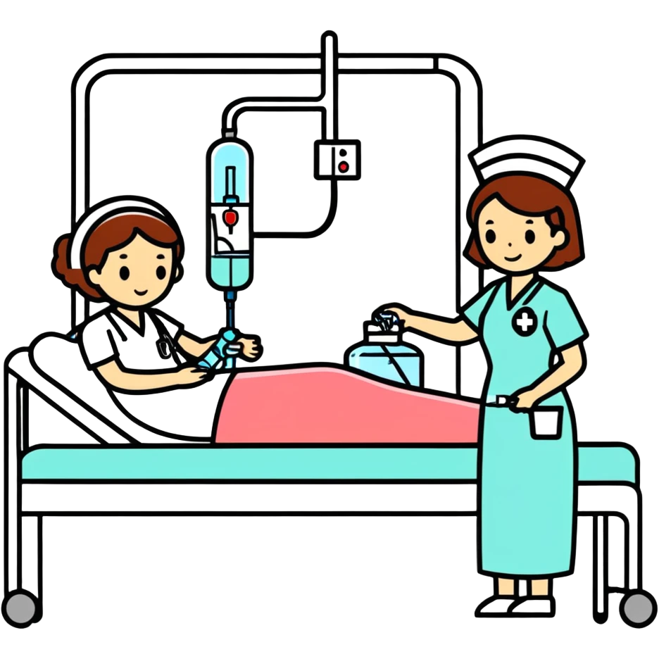 Nurse giving intravenous fluids to a patient emoji