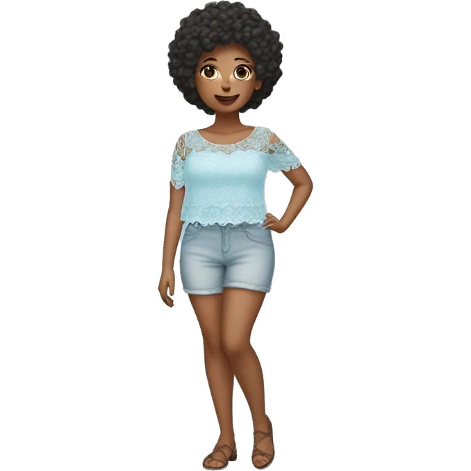 Light blue lace top  emoji