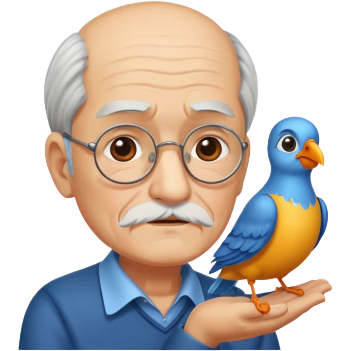 old man with bird emoji