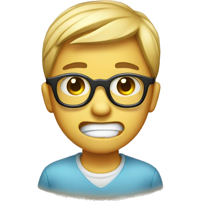 Smie cry with use eyeglass emoji