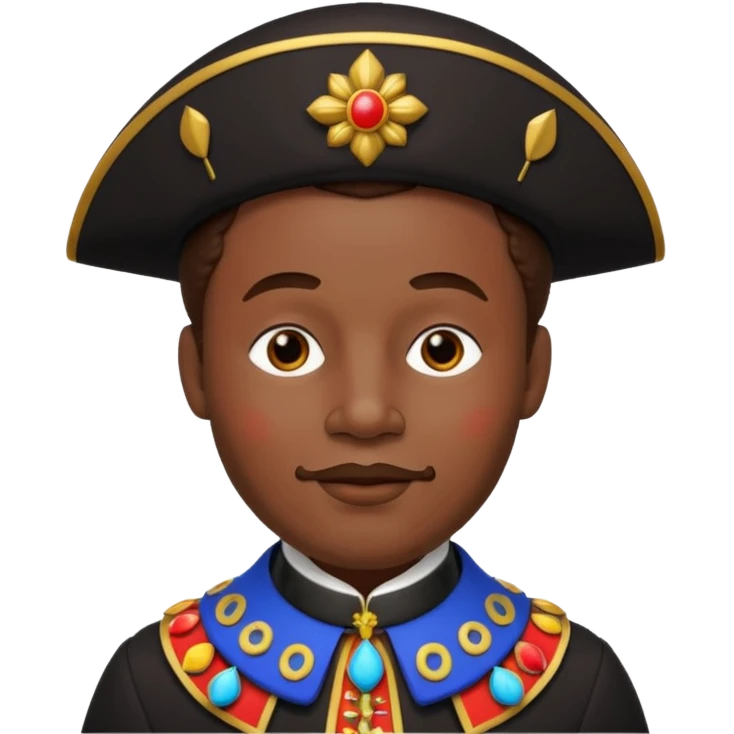 Sinterklaas zijn knecht, zwarte piet met , kraag, Piet pak  emoji