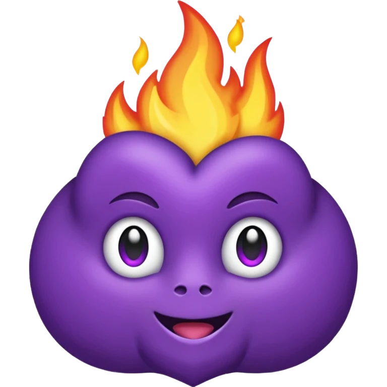 Coração roxo com chamas emoji