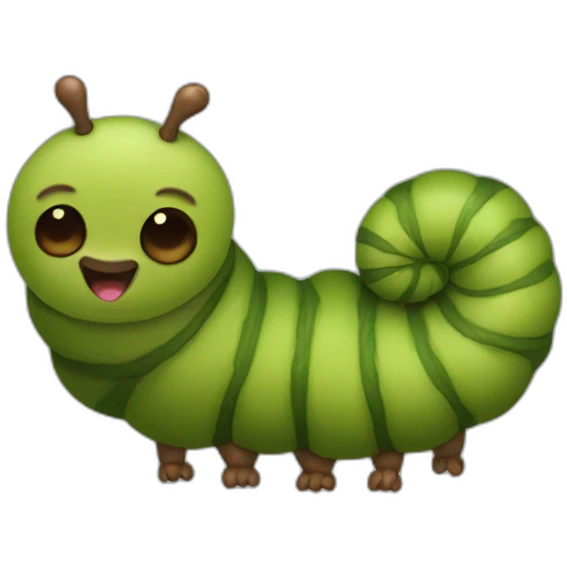 Caterpillar body with a sloth's head emoji