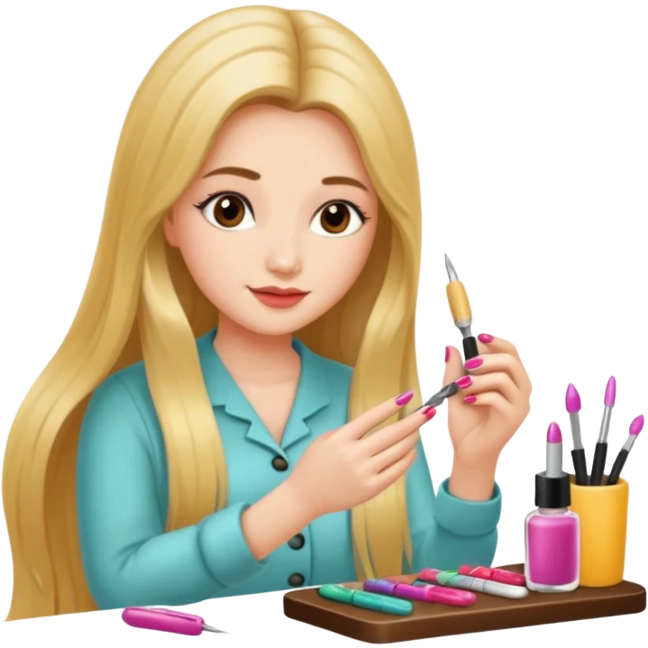 nail artist long haired emoji