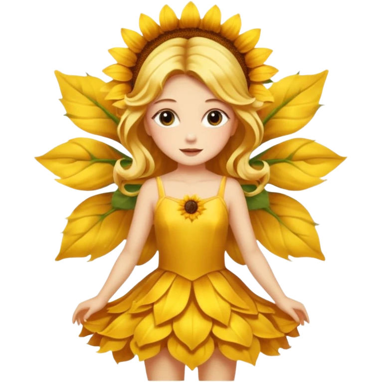 Vintage sunflower fairy emoji