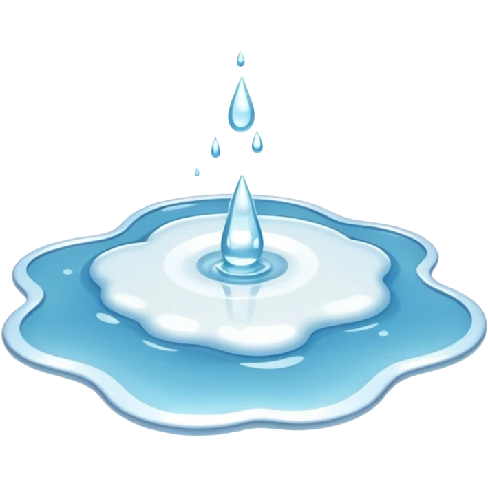 a small puddle of white and clear liquid emoji