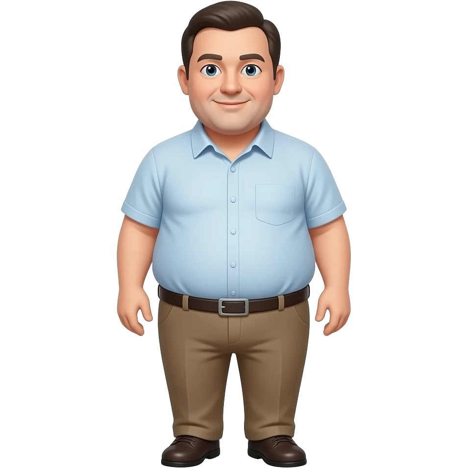 Make a emoji with a fat middle aged man with pants on emoji
