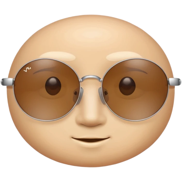 Y2K brown rimless sunglasses emoji