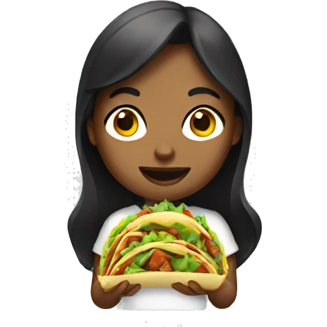 Girl eating tacos emoji