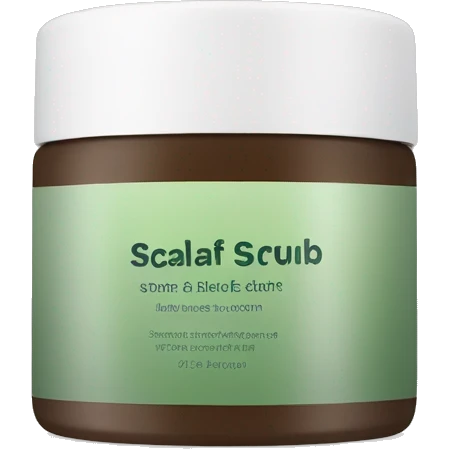 bottle of scalp scrub with label emoji