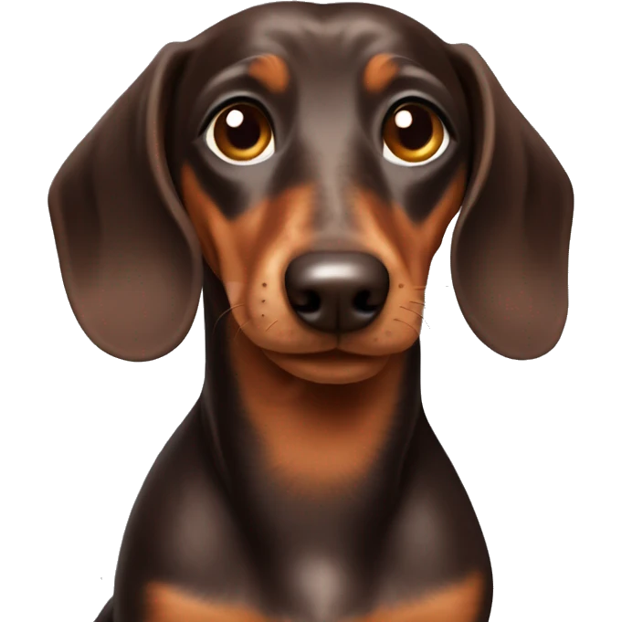 Please generate an Emoji which is a short haired dachshund with reddish Brown Spots and cute Eyes.  emoji