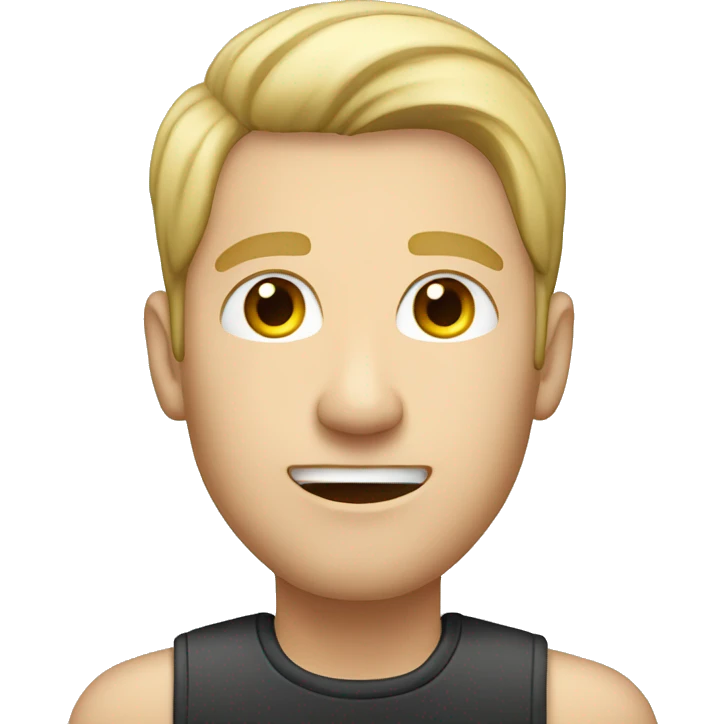 male portrait with blond hair and hearing aid in his ear emoji