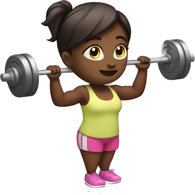 Girl lifting weights emoji