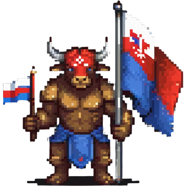 minotaur with russian flag emoji