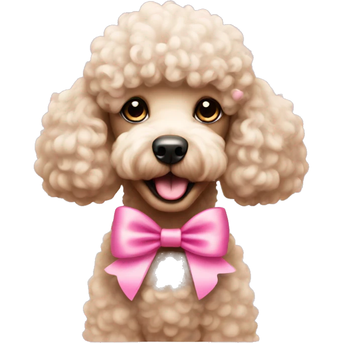 Poodle with a pink bow in its hair emoji