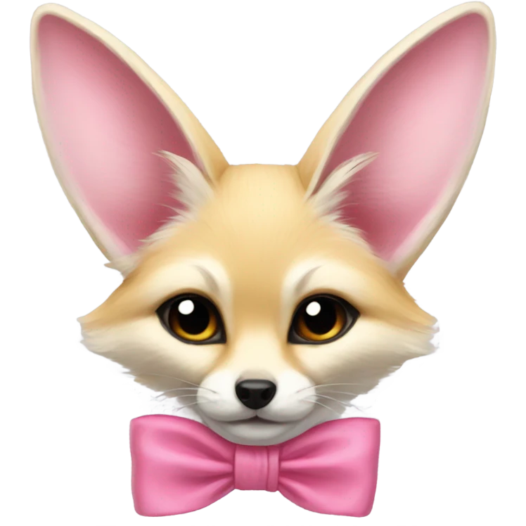 fennec with a pink bow emoji