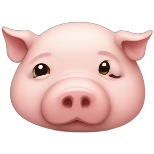 a very sad pig emoji
