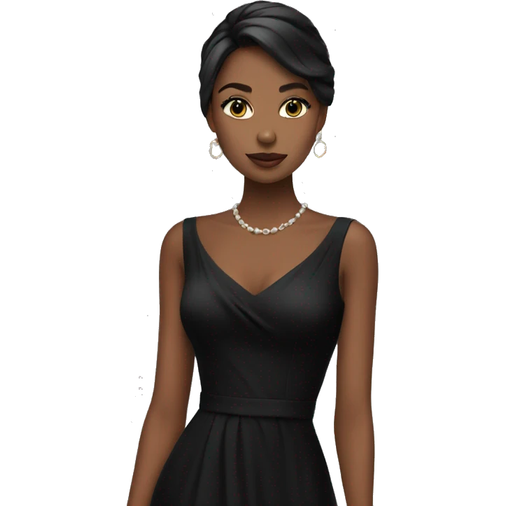 model in black dress emoji