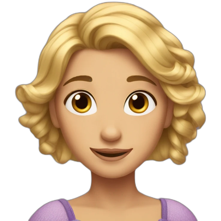 Rapunzel with short hair emoji