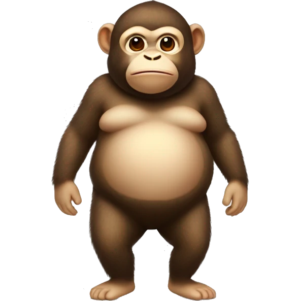 chubby monkey  with a belly emoji