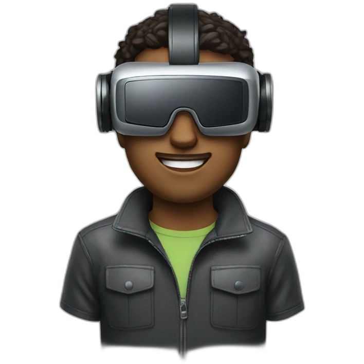 men wearing virtual reality glasses emoji