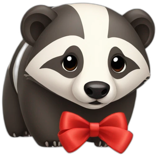 badger with red bow emoji