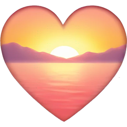 Heart shaped sunrise emoji