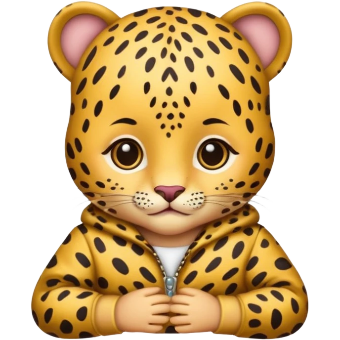 baby with leopard patterned clothes emoji