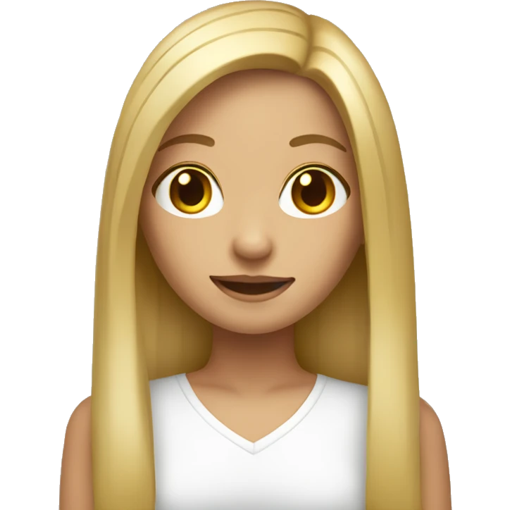A blonde girl with straight hair emoji