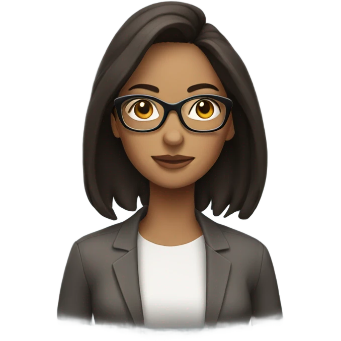 Brunette with glasses emoji